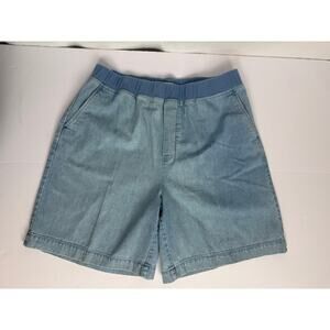 Orvis Pull-On Denim Shorts Elastic Waist Medium Wash Size M 10/12